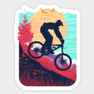 Mountain Biking in Summer Sticker